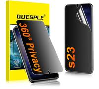 QUESPLE for Samsung Galaxy S23 Matte 360° Privacy Screen Protector [2 Pack], All Around Anti-Spy Support Fingerprint Unlock Flexible TPU Full Coverage Screen Protector Film, Anti-Glare