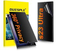 QUESPLE for Samsung Galaxy S23 Ultra Matte 360° Privacy Screen Protector [2 Pack], All Around Anti-Spy Support Fingerprint Unlock Flexible TPU Full Coverage Screen Protector Film, Anti-Glare