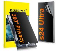 QUESPLE for Samsung Galaxy S24 Ultra Matte 360° Privacy Screen Protector [2 Pack], All Around Anti-Spy Support Fingerprint Unlock Flexible TPU Full Coverage Screen Protector Film, Anti-Glare