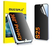 QUESPLE for Samsung Galaxy S25 Matte 360° Privacy Screen Protector [2 Pack], All Around Anti-Spy Support Fingerprint Unlock Flexible TPU Full Coverage Screen Protector Film, Anti-Glare
