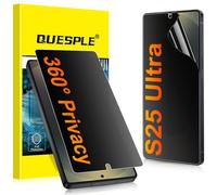 QUESPLE for Samsung Galaxy S25 Ultra Matte 360° Privacy Screen Protector [2 Pack], All Around Anti-Spy Support Fingerprint Unlock Flexible TPU Full Coverage Screen Protector Film, Anti-Glare