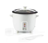 Quest 0.8 Litre Rice Cooker/Up To 4 Servings/Food Warmer Function/Non-Stick Inner Pot/Clear Viewing Lid/With Spoon & Measuring Cup / 350W (35530)