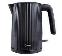 Quest 1.5 Litre Cordless Kettles/Stylish Modern Grooved Design/Spout Filter/Overheat Protection / 3000W Fast Boil (Black)