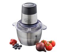 Quest 31559 Stainless Steel Food Chopper / 1.8L Capacity/Chop, Blend, Mix & Purée/Easy 2 Speed Operation/Durable Stainless-Steel Bowl/Clear Viewing Lid / 300W