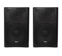 Quest 12" Active DJ Speaker Pair, professional, commercial grade, 1120W Bluetooth PA Speakers with Mixer, USB and SD Media Player, Built-In Stereo Amplifier and Remote Control