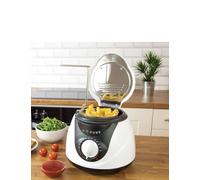Quest 34250 1.5L Brushed Stainless Steel Square Deep Fat Fryer - Silver/Black, Silver