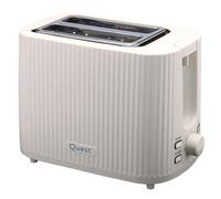Quest 2 Slice Toasters / 7 Browning Levels/Reheat & Defrost/White | Modern Grooved Design / 7 Browning Levels / Crumb Tray & Cord Storage / 930W