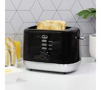 Quest 2 Slice Toasters with Auto-Centring and Variable Browning / 7 Different Settings/Reheat, Defrost & Cancel Options/Cool Touch / 2 Colours (Black/Silver)