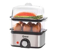 Quest 2 Tier Egg Cooker & Food Steamer 8 Eggs Stainless Steel Auto Shut Off