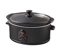 Quest 3.5 Litre Slow Cooker Family Sized - Black - 3 Temperature Settings - Glass Lid - Dishwasher Safe