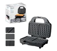 Quest 3-in-1 Snack Maker - Deep Fill Toastie Maker, Waffle Maker & Panini Press/Removable Non-Stick Plates/Easy to Clean/Auto Temperature Control / 900W