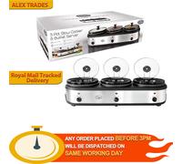 Quest 3 Pot Electric Slow Cooker,16530 Buffet Server &Food Warmer/2.5 Litre Pots