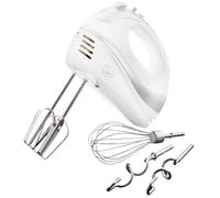 Quest 300W Electric Hand Mixer, 5-Speed Food Mixer with Turbo Boost | Comes with 2 Beaters, 2 Dough Hooks & Balloon Whisk, Eject Button, Dishwasher-Safe Accessories, White