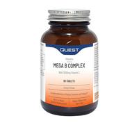 Quest - 30x Mega Vitamin B Complex Tablets. High Strength Vitamin B1-B2-B3-B6-B12, Biotin & C Supports Energy Production, Stress Response, Immune System & Brain Function (3 Pack)