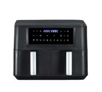 Quest 33779 Dual Air Fryer / 9L Total Capacity / Temperature Control & Preset Settings / 60 Minute Timer / LED Touch Controls / Dishwasher Safe Basket