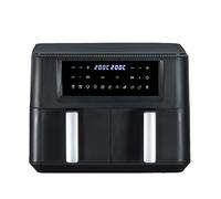 Quest 33779 Dual Air Fryer / 9L Total Capacity / Temperature Control & Preset Settings / 60 Minute Timer / LED Touch Controls / Dishwasher Safe Basket