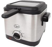 Quest 34250 1.5L Brushed Stainless Steel Square Deep Fat Fryer - Silver/Black, Silver