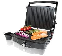 Quest 34350 Twin Duo 180° Panini Press and Flat Grill, Stainless Steel, 2000W