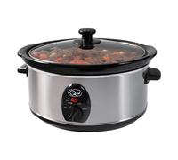 Quest 35270 Slow Cooker / 3.5 Litres/Compact Stainless Steel / 200W / 3 Temperature Settings/Transparent Toughened Glass Lid/Dishwasher Safe