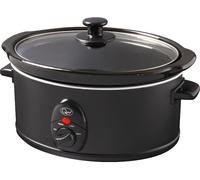 Quest 3.5 Litre Slow Cooker Family Sized - Black - 3 Temperature Settings - Glass Lid - Dishwasher Safe