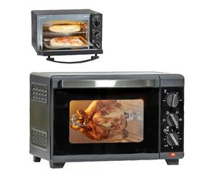 Quest 35389 20 Litre Mini Oven / 6-in-1 Countertop Electric Oven for Cooking/Roast, Bake, Grill, Toast, Rotisserie & More / 60 Minute Timer/Adjustable Dial Controls/Easy to Use/Dishwasher Safe