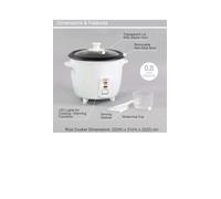Quest 35530 0.8L Capacity 350W Rice Cooker, 2 Heat Setting,glass Lid ,cool Touch