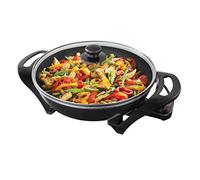 Quest 35870 Electric Non-Stick Wok with Lid Included / 5 Precise Temperature Options/Rapid Heating Technology / 33cm Diameter/Detachable Power Cord For Serving / 1500W