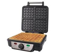 Quest 35940 Four Slice Deep Fill Waffle Maker/Non-Stick Hot Plates/Adjustable Temperature/Stainless Steel with Cool Touch Handle / 1100W