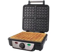 Quest 35940 Four Slice Deep Fill Waffle Maker/Non-Stick Hot Plates/Adjustable Temperature/Stainless Steel with Cool Touch Handle / 1100W