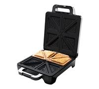 Quest 36119 Four Slice Deep Fill Sandwich Toaster/Non-Stick Coating/Auto Temperature Control/Cool Touch Handle/Locking Clip for Upright Storage/Stainless Steel / 1400W, Grey