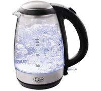 Quest 36890 Fast Boil Glass Kettle / 1.7 Litre Capacity - 7 Cups/Strix Controller/Spout Filter/Overheat Protection/Durable Glass with Water Level Indicators / 3000W