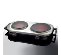 Quest 37259 Double Ceramic Infrared Hot Plate - Black, Black
