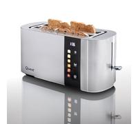 Quest 4 Slice Digital Toaster/Long Slots / 6 Browning Levels/Reheat & Defrost/Crumb Tray & Cord Storage / 1500W (68290)