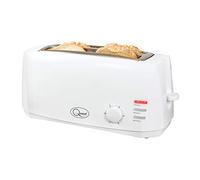 Quest 4 Slice Toaster White - Extra Wide Long Slots for Crumpets and Bagels - 6 Settings - Reheat and Defrost