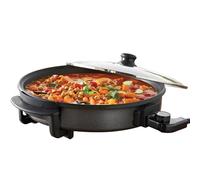 Quest 40cm Multi-Function Electric Cooker Pan with Lid/Adjustable Thermostatic Control/Non-Stick Aluminium Electric Frying Pan / 40 x 40cm Surface/Detachable Power Cable For Serving