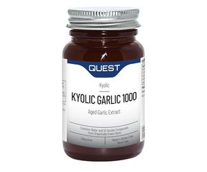 Quest - 45x Kyolic Garlic Tablets. High Strength 1000mg Odourless Aged Garlic Extract for Heart, Immune, Digestive & Cognitive Health. Daily Dietary Supplement. Vegan & Gluten-Free (Pack of 1)