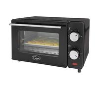 Quest 35409 Compact 9L Mini Oven/Temperature Controlled from 100-230° / 60 Minute Timer with Auto Shut Off / 650W / Tempered Glass Door / 36.5 cm x 28.5 cm x 22.1 cm, Black