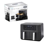 Quest 33779 Dual Air Fryer / 9L Total Capacity / Temperature Control & Preset Settings / 60 Minute Timer / LED Touch Controls / Dishwasher Safe Basket