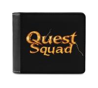 Quest and Squad Leather Men's Bifold Wallet Minimalist Coin Purse with Hidden Slots Simple Credit Card Holder Gifts