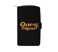 Quest and Squad Leather Men's Multifunctional Wallet with Card Slots Large Capacity Coin Purse Travel Zipper Wallets