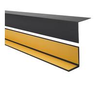 Quest Angle Profile PVC 50 x 20 mm Self-Adhesive - Black, 150 cm | Wall corner guard in tough PVC, for kitchen, bath, hall & office, shields corners from knocks & wear, easy to cut