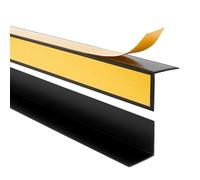 Quest Angle Trim PVC 25 x 25 mm Self-Adhesive - Black, 200 cm | Rigid PVC angle profile, protects internal corners from knocks, no-drill fitting, for walls, floors & furniture