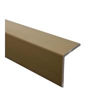 Quest Angle Trim PVC 35 x 35 mm No Adhesive Tape - Brass, 70 cm | Tough angle profile and corner guard for furniture, shelves & table edges, resists knocks and scratches, easy fit