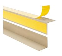 Quest Angle Trim PVC 40 x 40 mm Self-Adhesive - Beige, 150 cm | Rigid PVC angle profile, protects internal corners from knocks, no-drill fitting, for walls, floors & furniture
