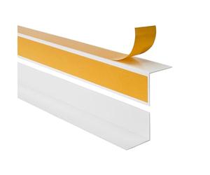 Quest Angle Trim PVC 40 x 40 mm Self-Adhesive - White, 200 cm | Rigid PVC angle profile, protects internal corners from knocks, no-drill fitting, for walls, floors & furniture