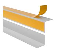 Quest Angle Trim Rigid PVC 20 x 20 mm Self-Adhesive - Grey, 150 cm | Rigid corner trim, protects internal edges from knocks & wear, use as skirting or wall trim, no-drill fitting