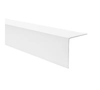 Quest Angle Trim Rigid PVC 20 x 20 mm - White, 150 cm | Corner guard profile, 0.79x0.79 inches, rigid PVC, glue-on fitting, hallway, office, garage & furniture edges