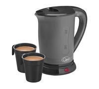 Quest Black Travel Kettle with 2 Cups Dual Voltage Portable Small Electric