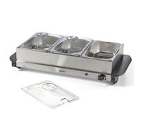 QUEST Electric Buffet Server & Warming Tray - Silver
