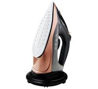 Quest Cordless Steam Iron/Rechargeable Electric Iron/Anti-Drip Ceramic Soleplate/Self-Cleaning/Quick Heat-Up/Adjustable Temperature & Steam Output / 350ml, 2400W, Rose Gold